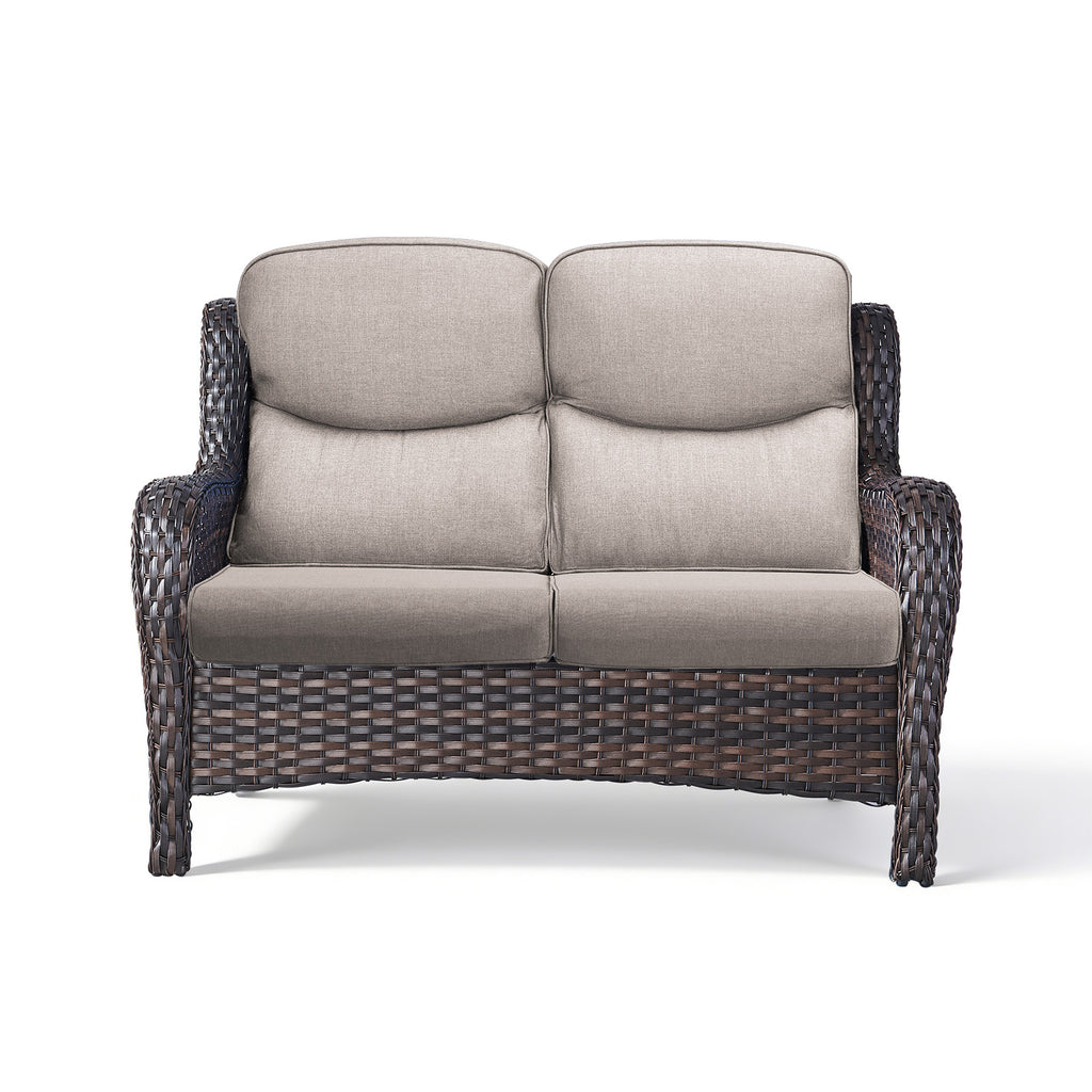 POCASSY 52" Wide Outdoor Wicker Patio Sofa with Cushions
