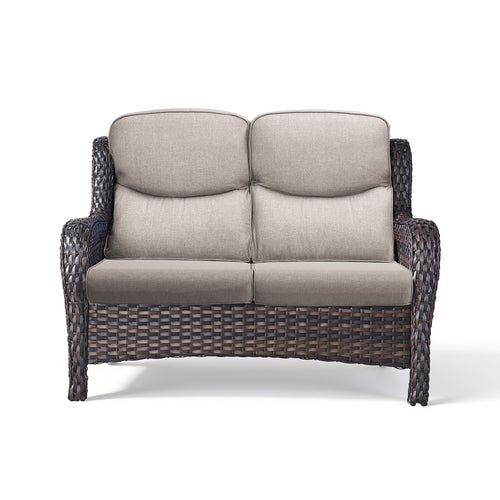 POCASSY 52" Wide Outdoor Wicker Patio Sofa with Cushions