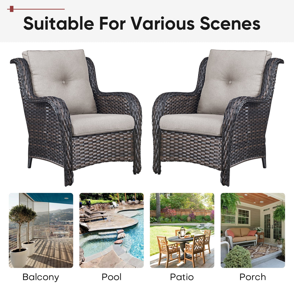 POCASSY Patio Furniture Cushions Set, 22.5"*22.5" Outdoor Cushion for Patio Furniture, Water Resistant, Fade Resistant, Deep Seat Seat and Back Cushion for Chair, Sofa, and Couch