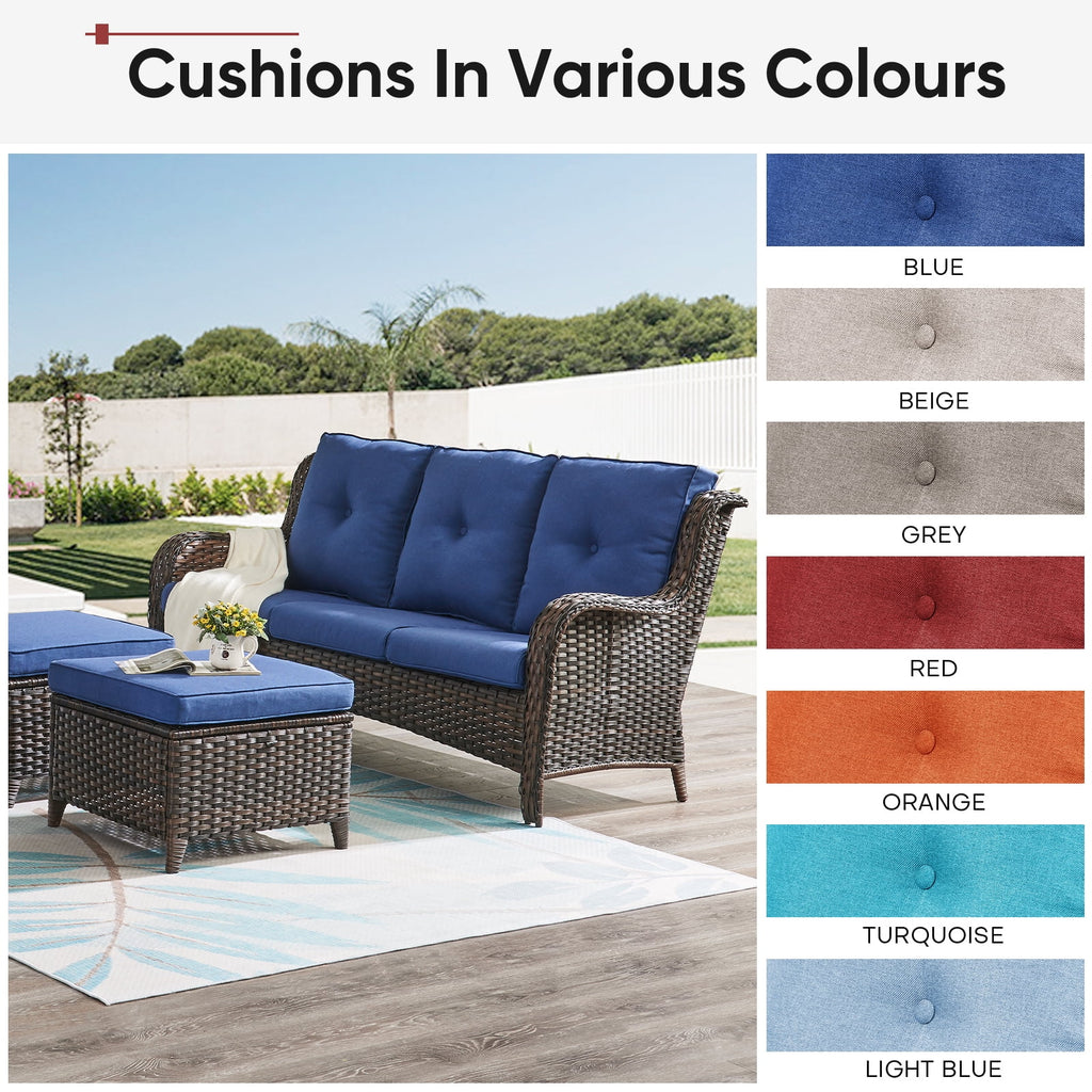POCASSY Patio Furniture Cushions Set, 22.5"*22.5" Outdoor Cushion for Patio Furniture, Water Resistant, Fade Resistant, Deep Seat Seat and Back Cushion for Chair, Sofa, and Couch