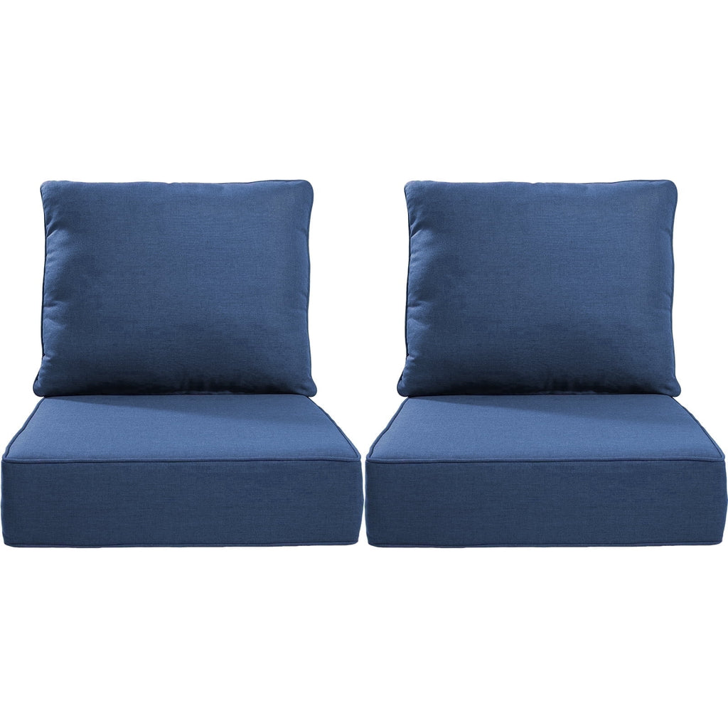 POCASSY 6" Thick Outdoor Chair Cushions Set of 2, Outdoor Cushions for Patio Furniture, Deep Seat and High Back Cushion for Patio Rocking Dining Chair and Couch