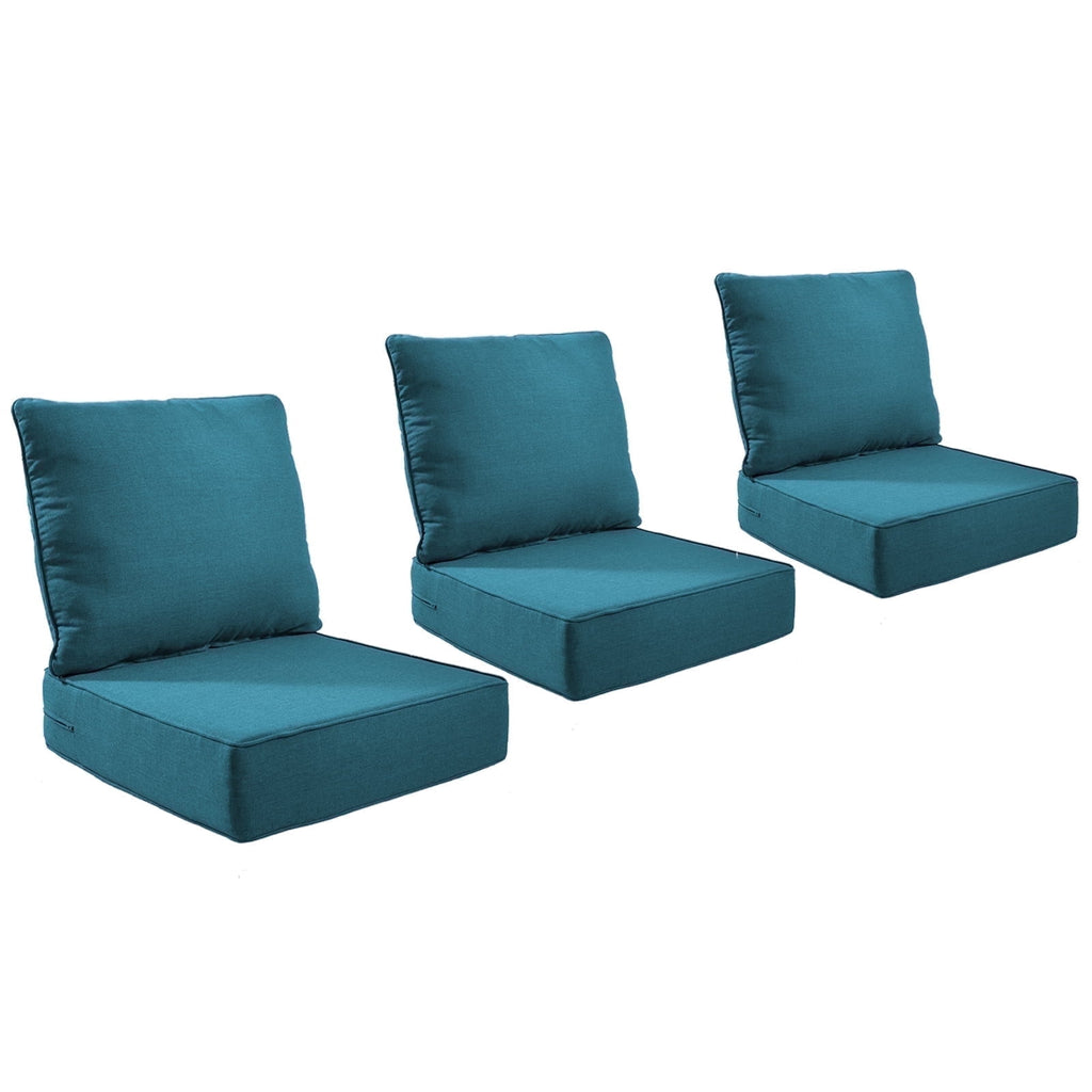 POCASSY 6" Thick Outdoor Chair Cushions Set of 2, Outdoor Cushions for Patio Furniture, Deep Seat and High Back Cushion for Patio Rocking Dining Chair and Couch