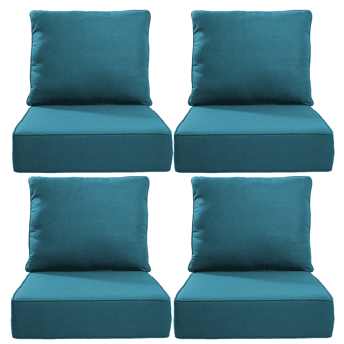 POCASSY 6" Thick Outdoor Chair Cushions Set of 2, Outdoor Cushions for Patio Furniture, Deep Seat and High Back Cushion for Patio Rocking Dining Chair and Couch