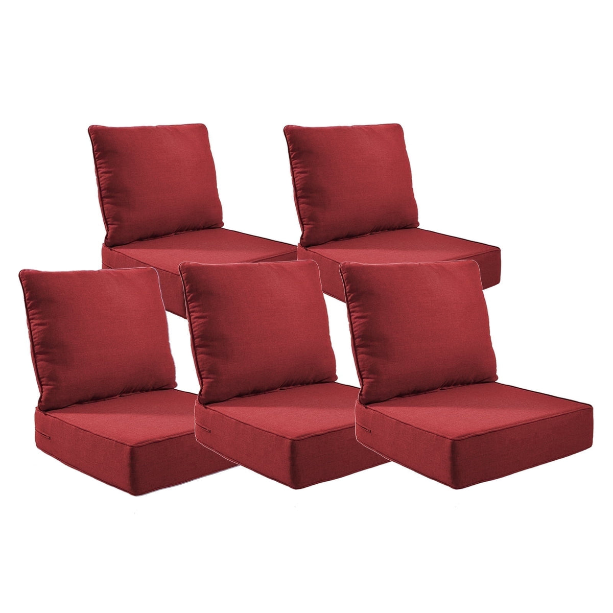 POCASSY 6" Thick Outdoor Chair Cushions Set of 2, Outdoor Cushions for Patio Furniture, Deep Seat and High Back Cushion for Patio Rocking Dining Chair and Couch