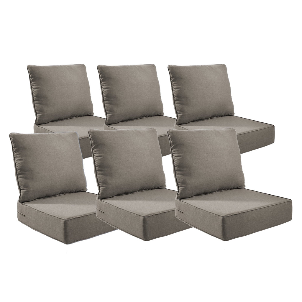 POCASSY 6" Thick Outdoor Chair Cushions Set of 2, Outdoor Cushions for Patio Furniture, Deep Seat and High Back Cushion for Patio Rocking Dining Chair and Couch