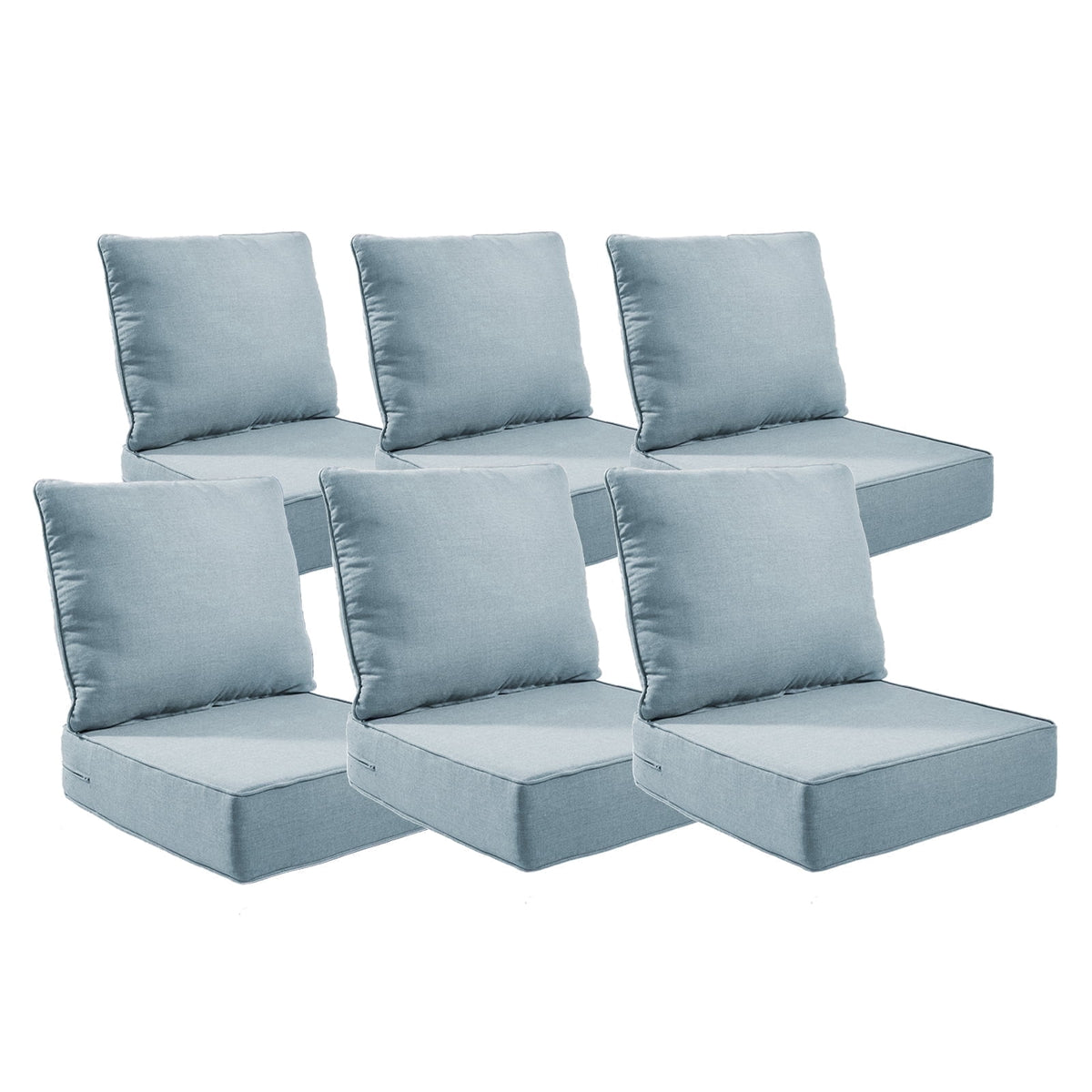 POCASSY 6" Thick Outdoor Chair Cushions Set of 2, Outdoor Cushions for Patio Furniture, Deep Seat and High Back Cushion for Patio Rocking Dining Chair and Couch