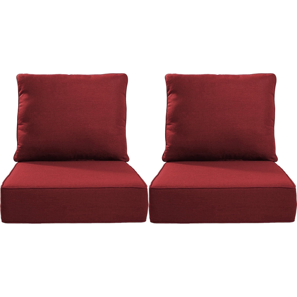 POCASSY 6" Thick Outdoor Chair Cushions Set of 2, Outdoor Cushions for Patio Furniture, Deep Seat and High Back Cushion for Patio Rocking Dining Chair and Couch