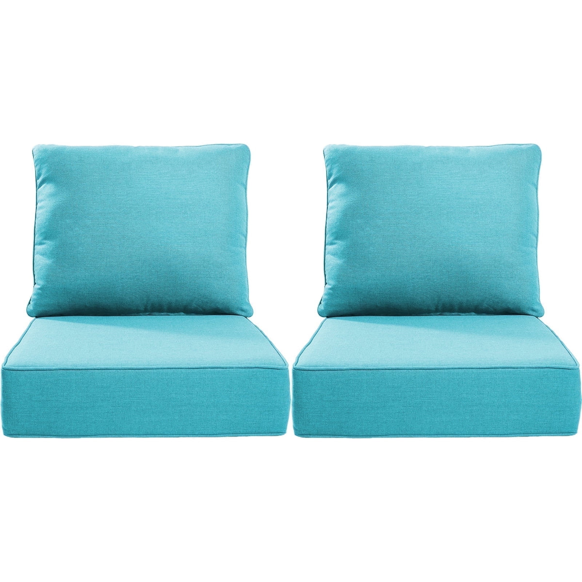 POCASSY 6" Thick Outdoor Chair Cushions Set of 2, Outdoor Cushions for Patio Furniture, Deep Seat and High Back Cushion for Patio Rocking Dining Chair and Couch