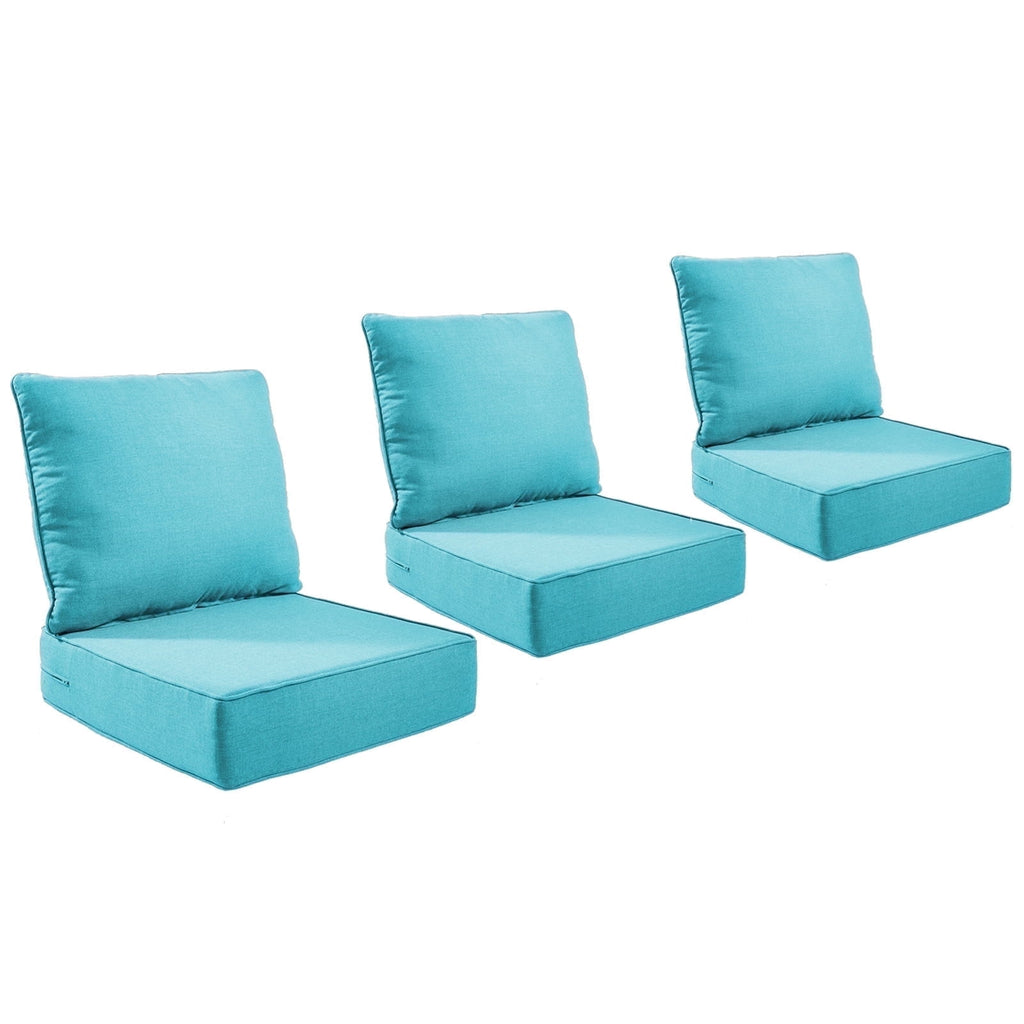 POCASSY 6" Thick Outdoor Chair Cushions Set of 2, Outdoor Cushions for Patio Furniture, Deep Seat and High Back Cushion for Patio Rocking Dining Chair and Couch
