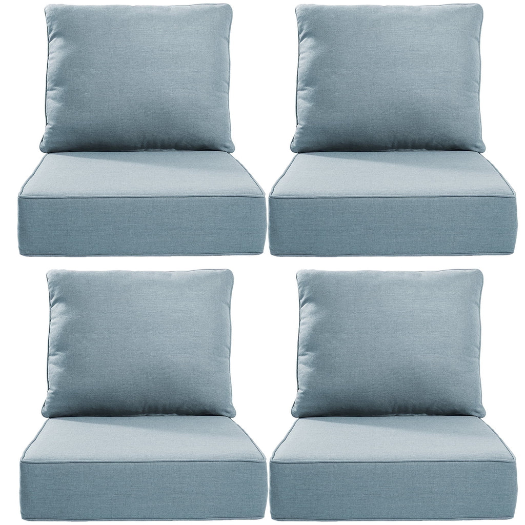POCASSY 6" Thick Outdoor Chair Cushions Set of 2, Outdoor Cushions for Patio Furniture, Deep Seat and High Back Cushion for Patio Rocking Dining Chair and Couch
