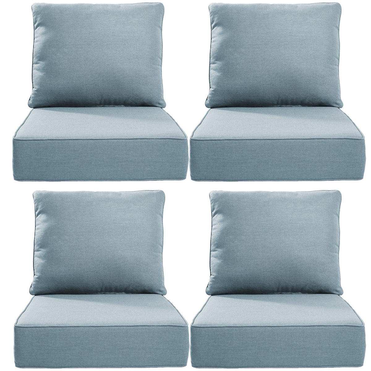 POCASSY 6" Thick Outdoor Chair Cushions Set of 2, Outdoor Cushions for Patio Furniture, Deep Seat and High Back Cushion for Patio Rocking Dining Chair and Couch