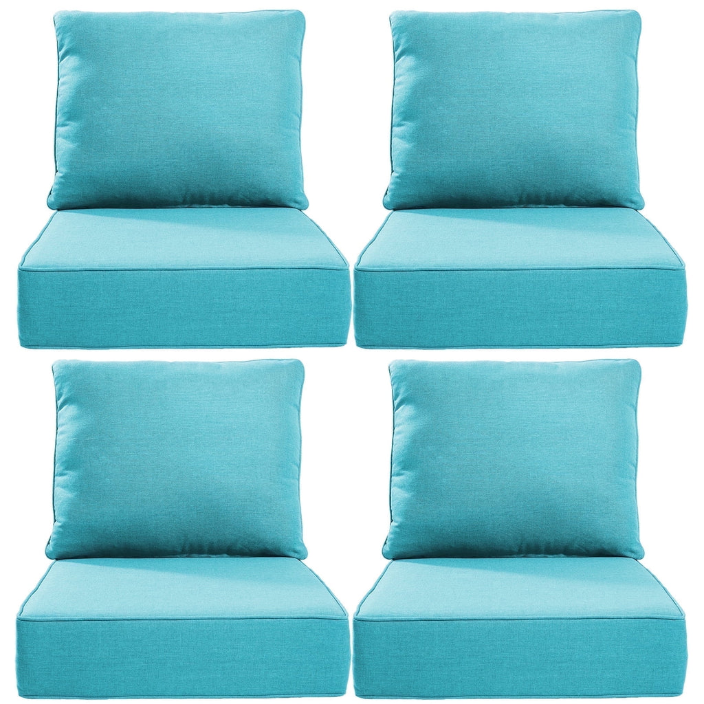 POCASSY 6" Thick Outdoor Chair Cushions Set of 2, Outdoor Cushions for Patio Furniture, Deep Seat and High Back Cushion for Patio Rocking Dining Chair and Couch
