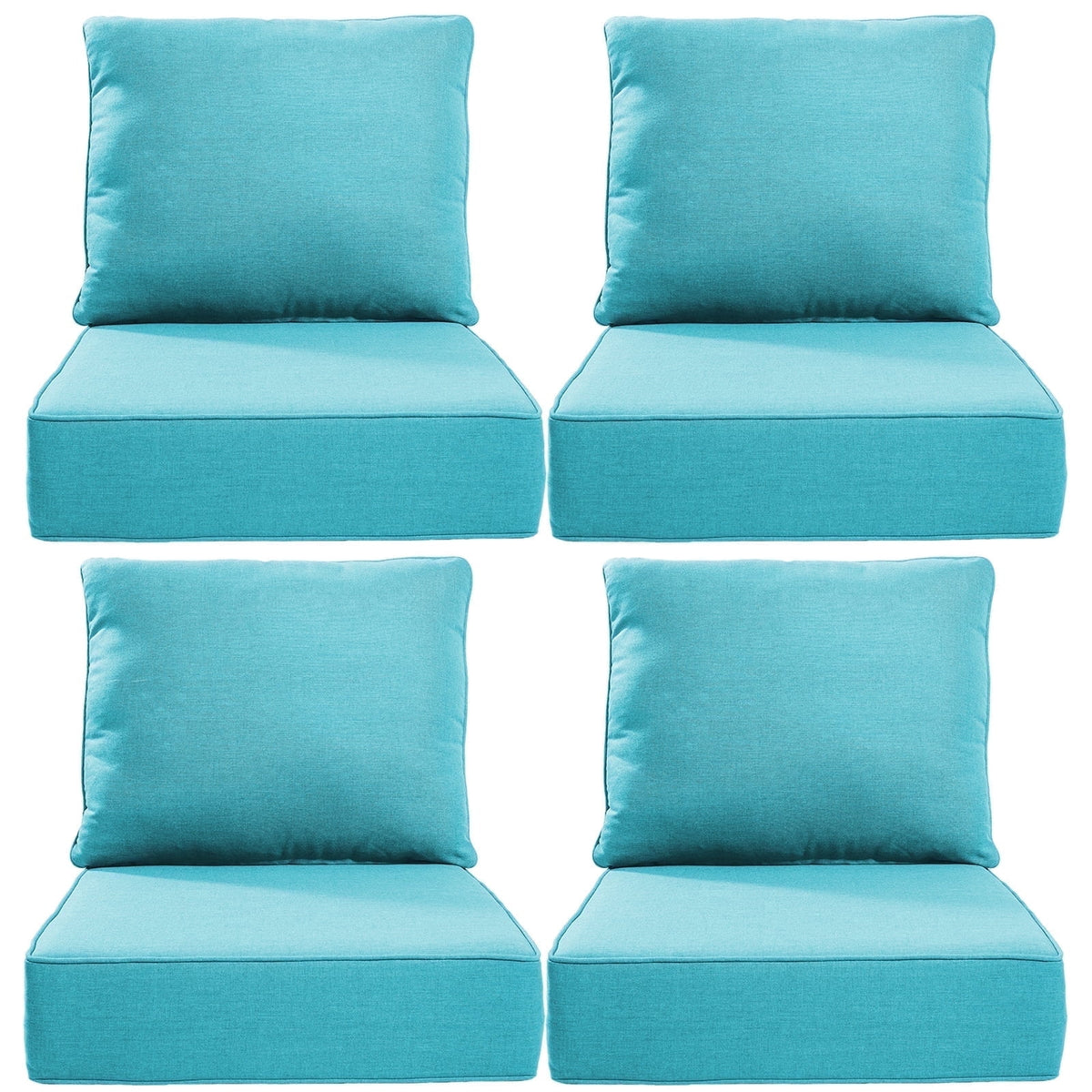 POCASSY 6" Thick Outdoor Chair Cushions Set of 2, Outdoor Cushions for Patio Furniture, Deep Seat and High Back Cushion for Patio Rocking Dining Chair and Couch