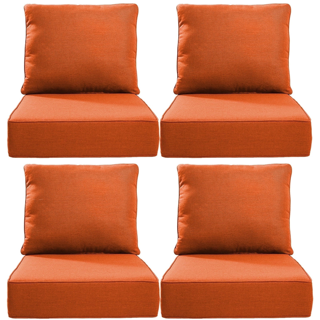 POCASSY 6" Thick Outdoor Chair Cushions Set of 2, Outdoor Cushions for Patio Furniture, Deep Seat and High Back Cushion for Patio Rocking Dining Chair and Couch