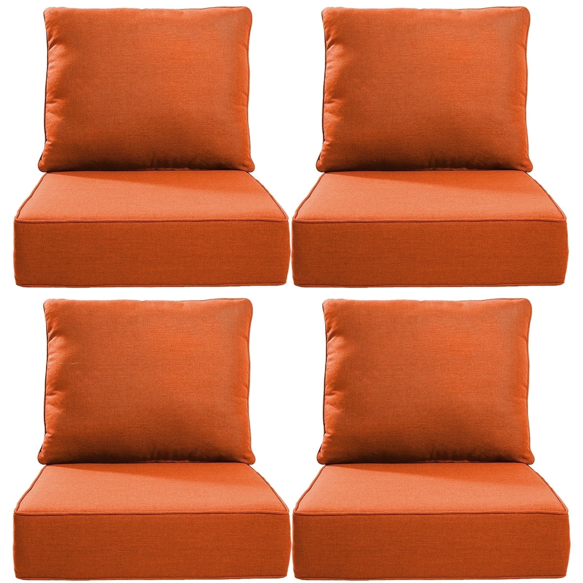 POCASSY 6" Thick Outdoor Chair Cushions Set of 2, Outdoor Cushions for Patio Furniture, Deep Seat and High Back Cushion for Patio Rocking Dining Chair and Couch