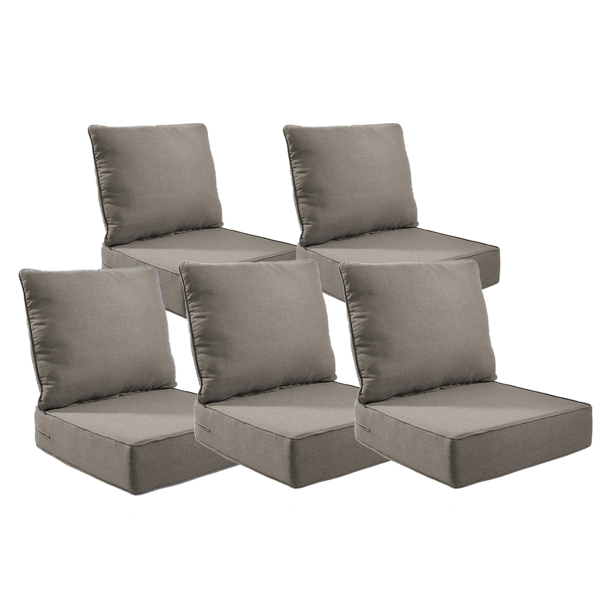 POCASSY 6" Thick Outdoor Chair Cushions Set of 2, Outdoor Cushions for Patio Furniture, Deep Seat and High Back Cushion for Patio Rocking Dining Chair and Couch