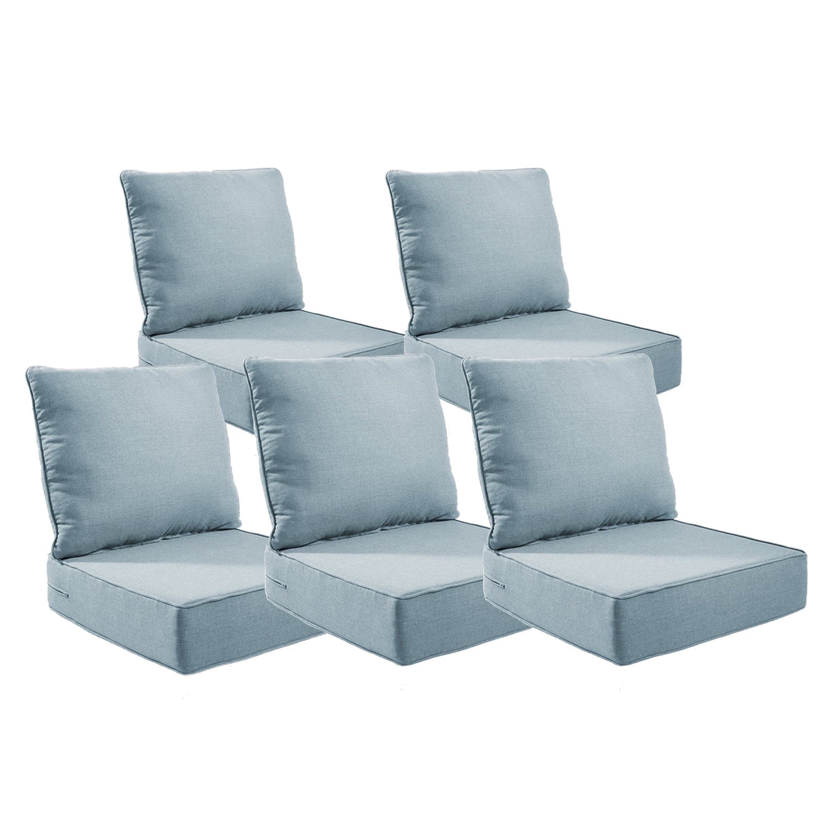 POCASSY 6" Thick Outdoor Chair Cushions Set of 2, Outdoor Cushions for Patio Furniture, Deep Seat and High Back Cushion for Patio Rocking Dining Chair and Couch