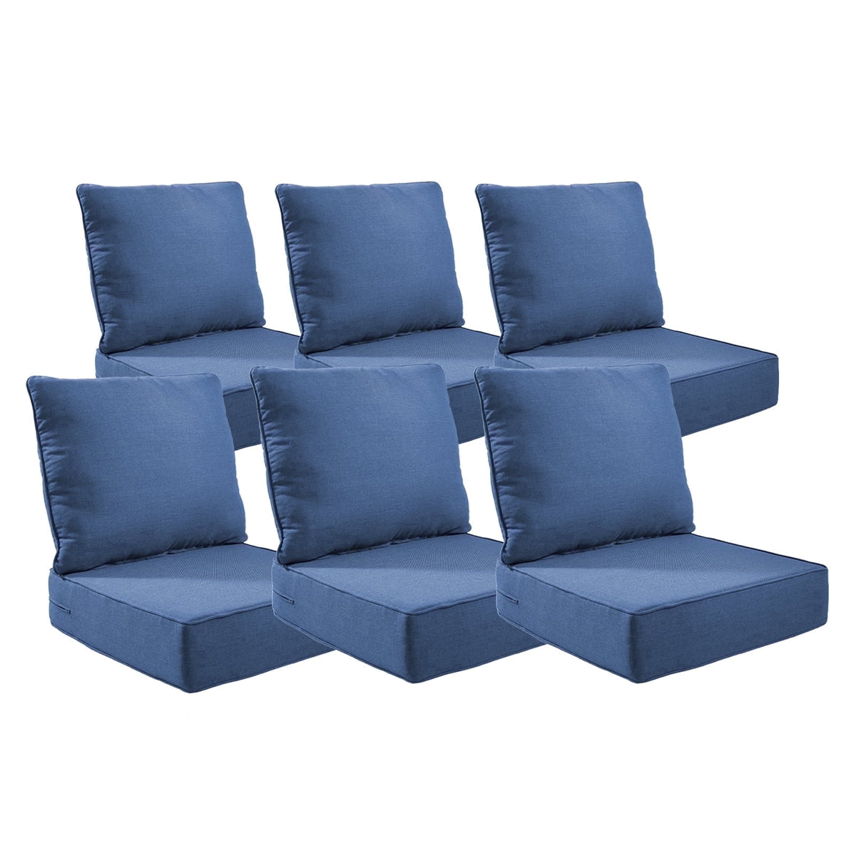 POCASSY 6" Thick Outdoor Chair Cushions Set of 2, Outdoor Cushions for Patio Furniture, Deep Seat and High Back Cushion for Patio Rocking Dining Chair and Couch