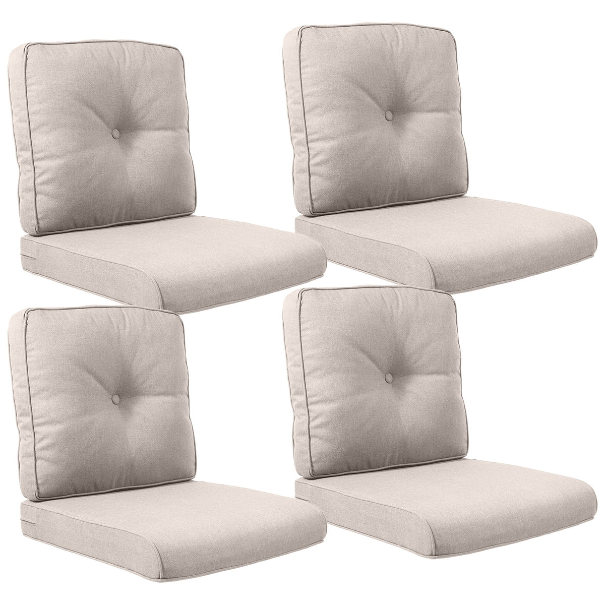 POCASSY Patio Furniture Cushions Set, 22.5"*22.5" Outdoor Cushion for Patio Furniture, Water Resistant, Fade Resistant, Deep Seat Seat and Back Cushion for Chair, Sofa, and Couch