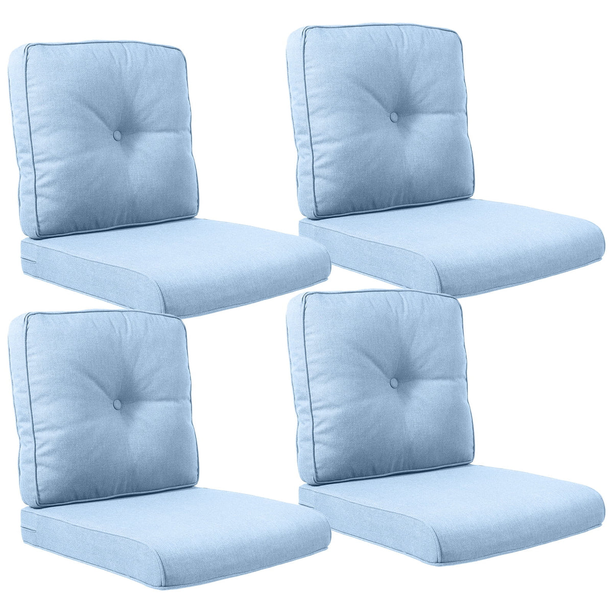 POCASSY Patio Furniture Cushions Set, 22.5"*22.5" Outdoor Cushion for Patio Furniture, Water Resistant, Fade Resistant, Deep Seat Seat and Back Cushion for Chair, Sofa, and Couch