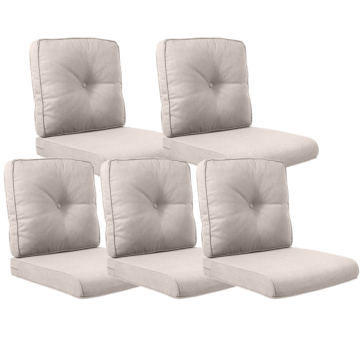 POCASSY Patio Furniture Cushions Set, 22.5"*22.5" Outdoor Cushion for Patio Furniture, Water Resistant, Fade Resistant, Deep Seat Seat and Back Cushion for Chair, Sofa, and Couch