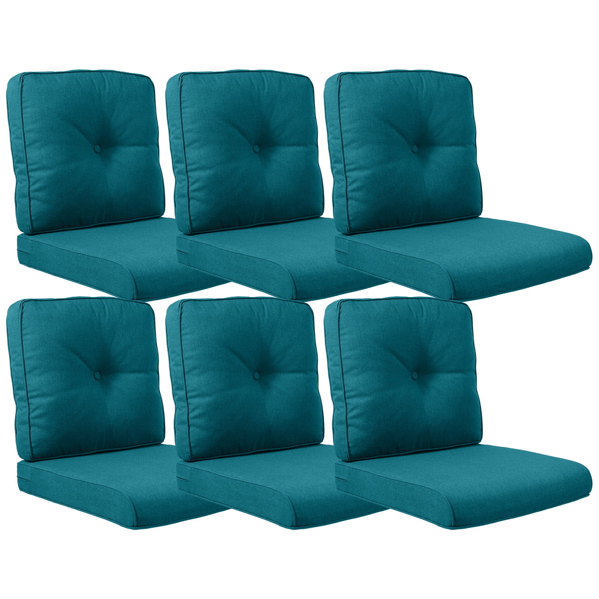 POCASSY Patio Furniture Cushions Set, 22.5"*22.5" Outdoor Cushion for Patio Furniture, Water Resistant, Fade Resistant, Deep Seat Seat and Back Cushion for Chair, Sofa, and Couch