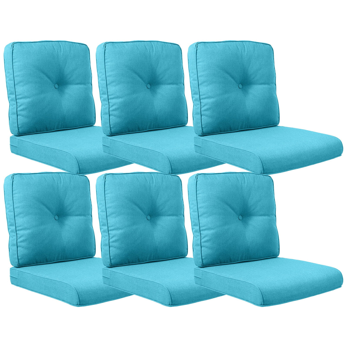 POCASSY Patio Furniture Cushions Set, 22.5"*22.5" Outdoor Cushion for Patio Furniture, Water Resistant, Fade Resistant, Deep Seat Seat and Back Cushion for Chair, Sofa, and Couch