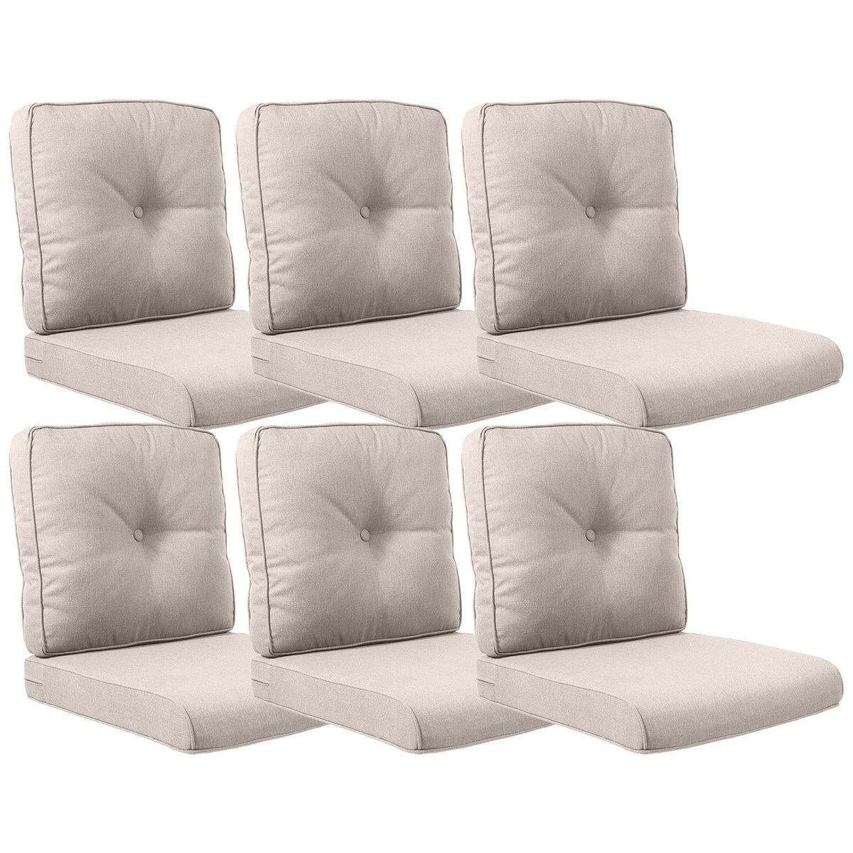 POCASSY Patio Furniture Cushions Set, 22.5"*22.5" Outdoor Cushion for Patio Furniture, Water Resistant, Fade Resistant, Deep Seat Seat and Back Cushion for Chair, Sofa, and Couch