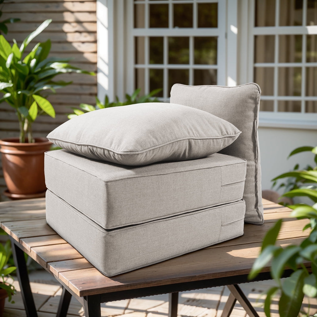 POCASSY 6" Thick Outdoor Chair Cushions Set of 2, Outdoor Cushions for Patio Furniture, Deep Seat and High Back Cushion for Patio Rocking Dining Chair and Couch